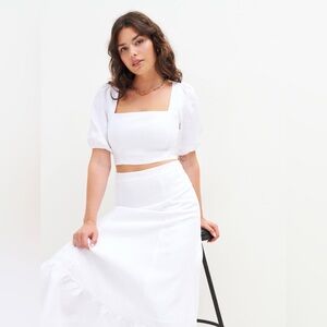 Reformation Women's White Yucca Linen Two Piece Set